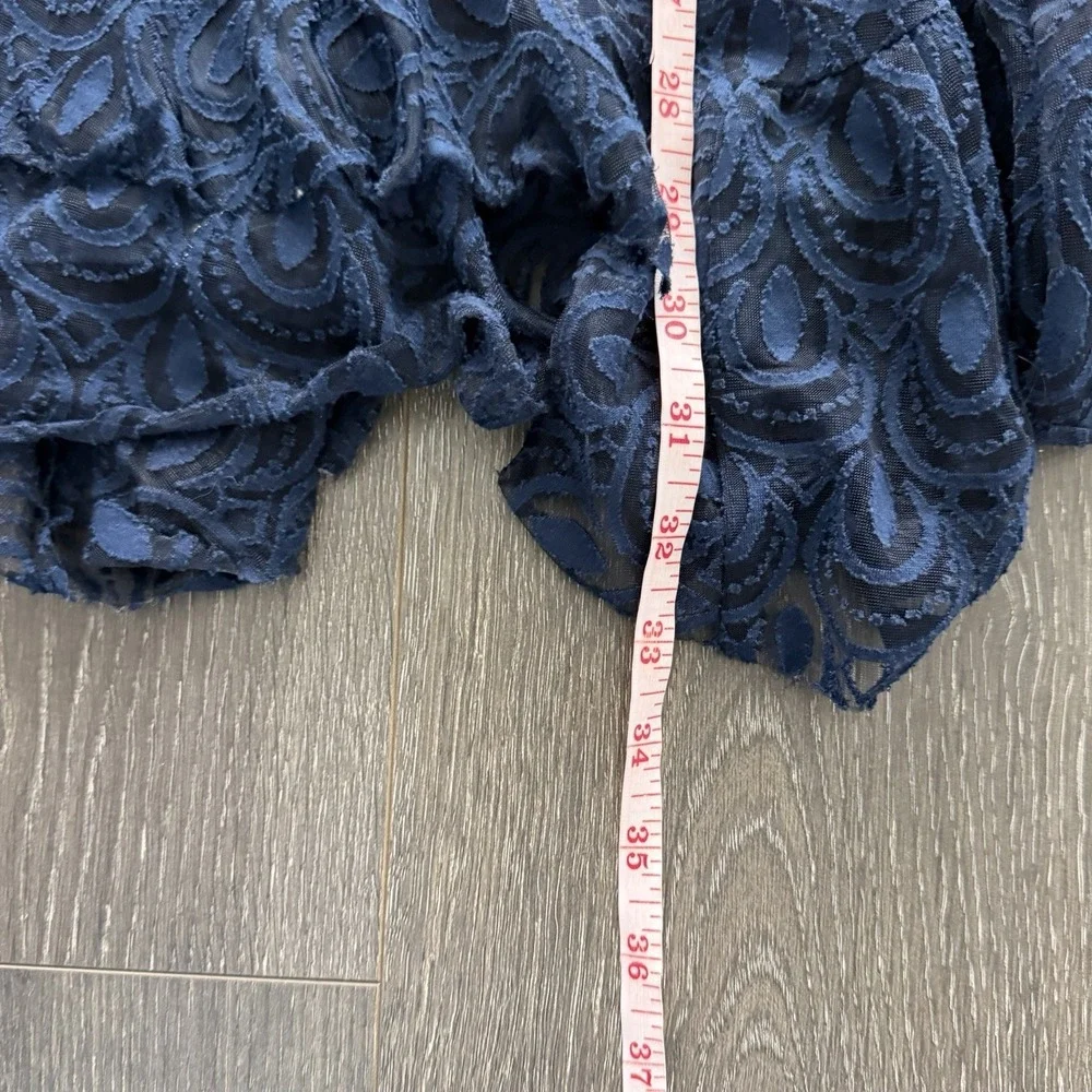 Free People One Adella Blue Slip Dress Size XS Ruffle Lace Coquette Romantic